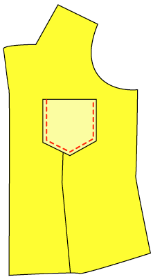 ドールブラウスのポケットの縫い方