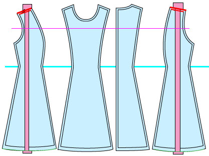 女装用の型紙の改造