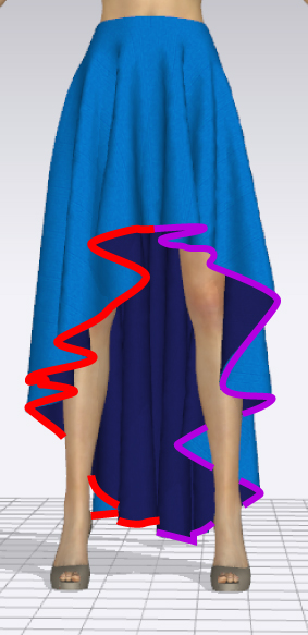 おさいほう スカートの型紙の前後の長さを変える方法