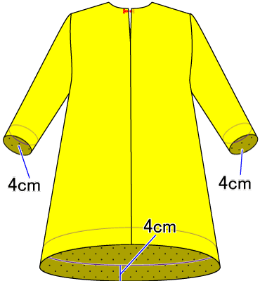 Aラインの長そでワンピースの作り方