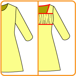 おさいほう 胸にギャザーの切り替えを入れる