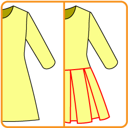 ウエストをしぼらないボックスプリーツスカートの型紙の作り方